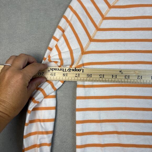 Tommy Hilfiger Shirt Women’s Large Yellow Crest Striped L/S Mock Turtleneck Fall - Picture 6 of 8